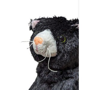 Prextex Black Kitten Cat Plush Stuffed Animal Small Laying Down 7"